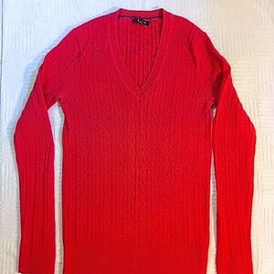 Long sleeves, V-Neck, 100% cotton, fusia pink, cablenit.